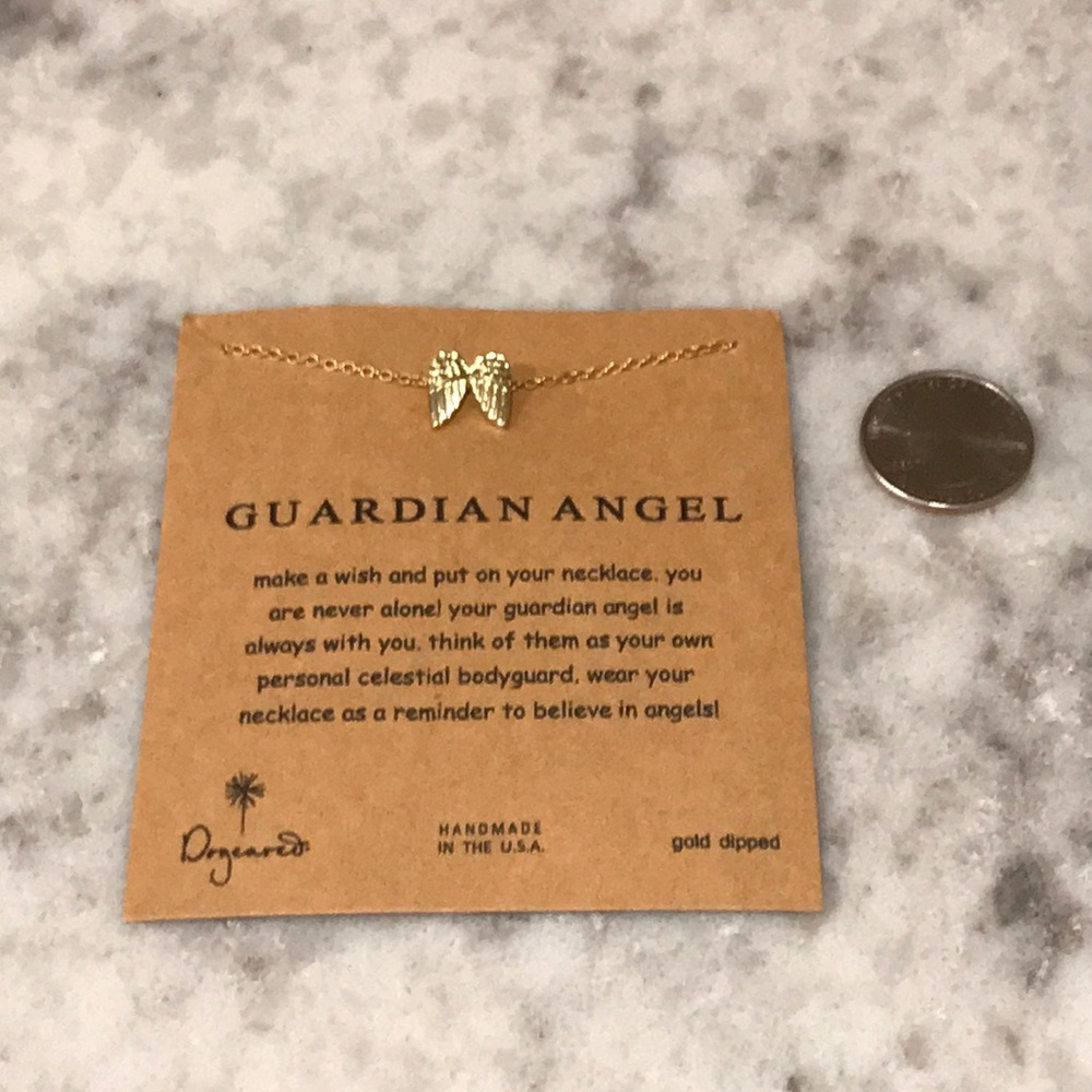 “Sara” Guardian Angel gold necklace 👼 😇 dainty - Picture 2 of 2